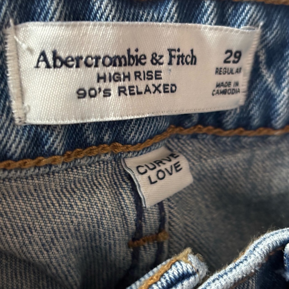 Abercrombie Fitch High Rise 90s Relaxed Jeans Womens 29 Blue Curve Love Straight - Picture 3 of 14